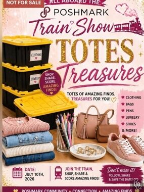 Poshmark Totes Treasures Train Show Flyer